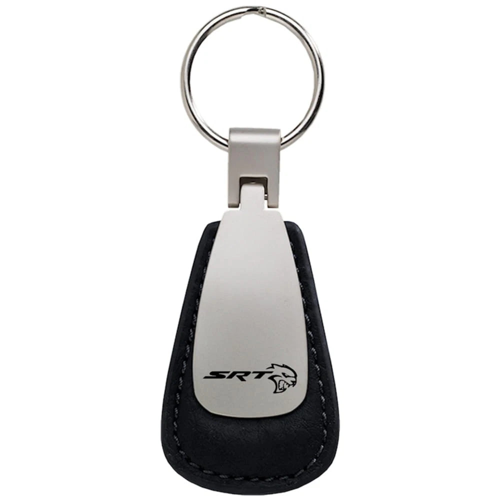 Black Leather Teardrop Keychain - Officially Licensed for Dodge SRT Hellcat