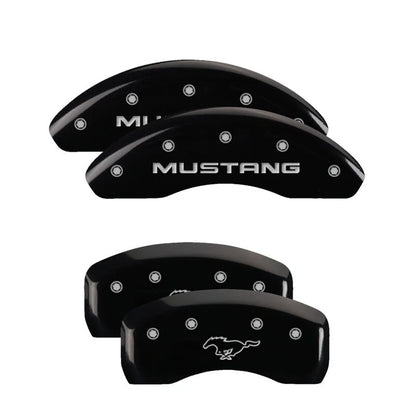 Front and Rear Black Pony Caliper Covers for 1997–1998 Ford Mustang (MGP)