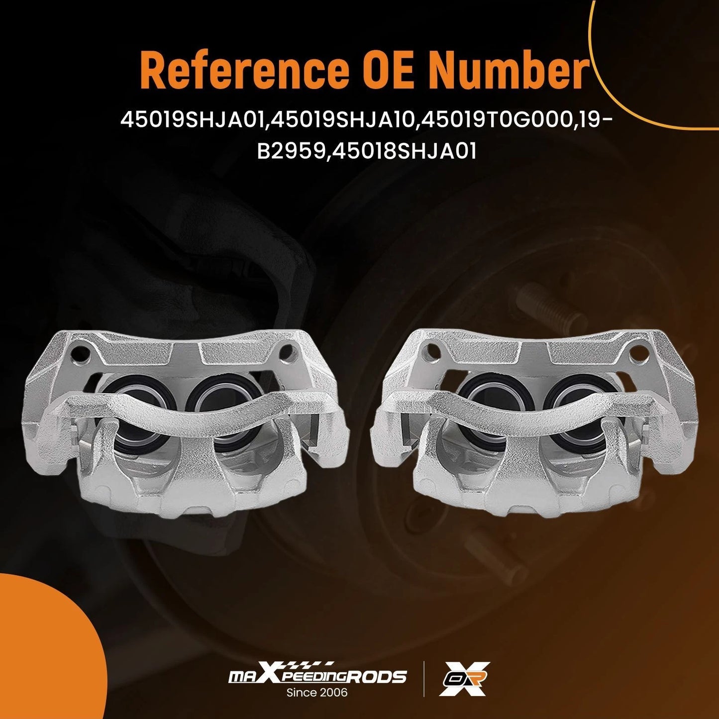 Front Left Right Brake Calipers for Honda Crosstour 2012–2015 CR-V 2007–2016