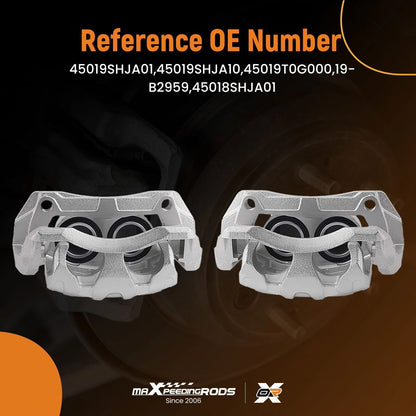 Front Left Right Brake Calipers for Honda Crosstour 2012–2015 CR-V 2007–2016