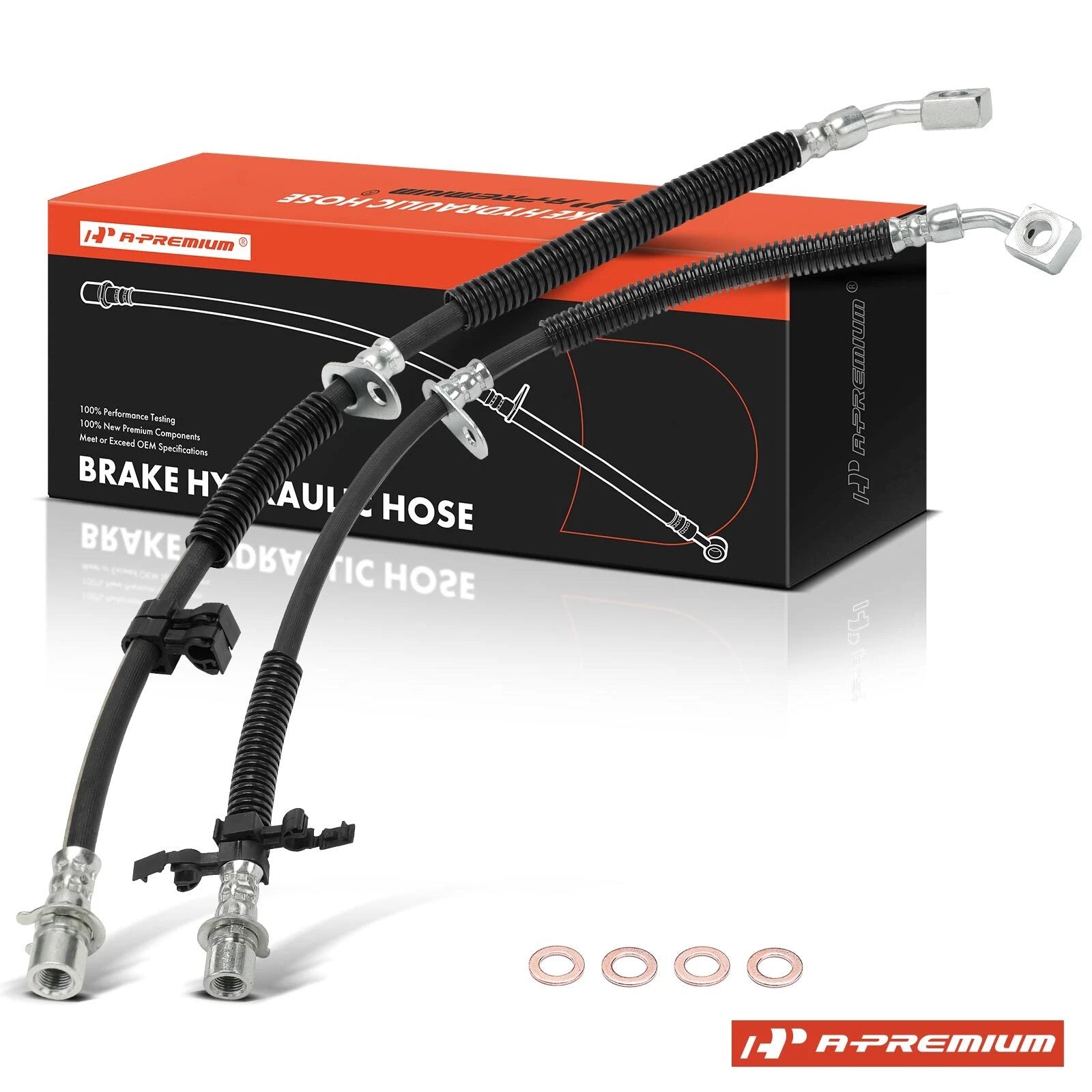 2X Front Brake Hydraulic Hose for Chevy Camaro (2016–2022) Cadillac CTS (2016–2019)