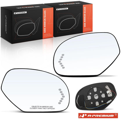 2X Power Mirror Glass with Turn Signal & Heated for Silverado 1500 (2007–2013)