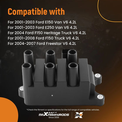 Ignition Coil for Mercury Cougar Sable Monterey 2.5L 3.0L 4.2L V6 (1999–2007)