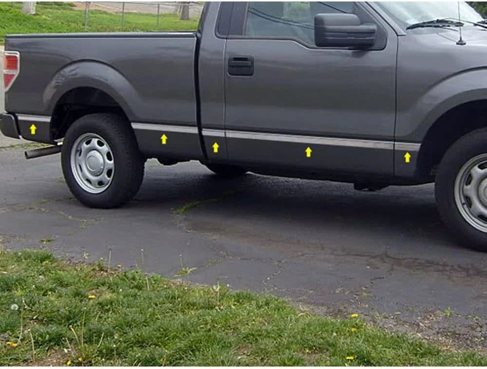 10p LuxuryFX Chrome 1 1/2' Molding Insert w/o Flares for 2009-2014 Ford F150 8'