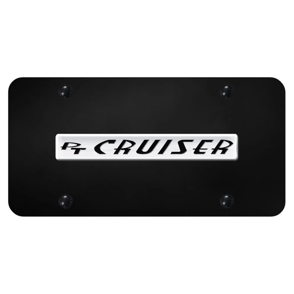 Chrome Name on Black License Plate - Officially Licensed for Chrysler PT Cruiser