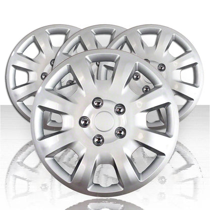 Hubcap Wheel Covers Set of Four 16 Inch Silver for Mitsubishi Galant (2006–2009)