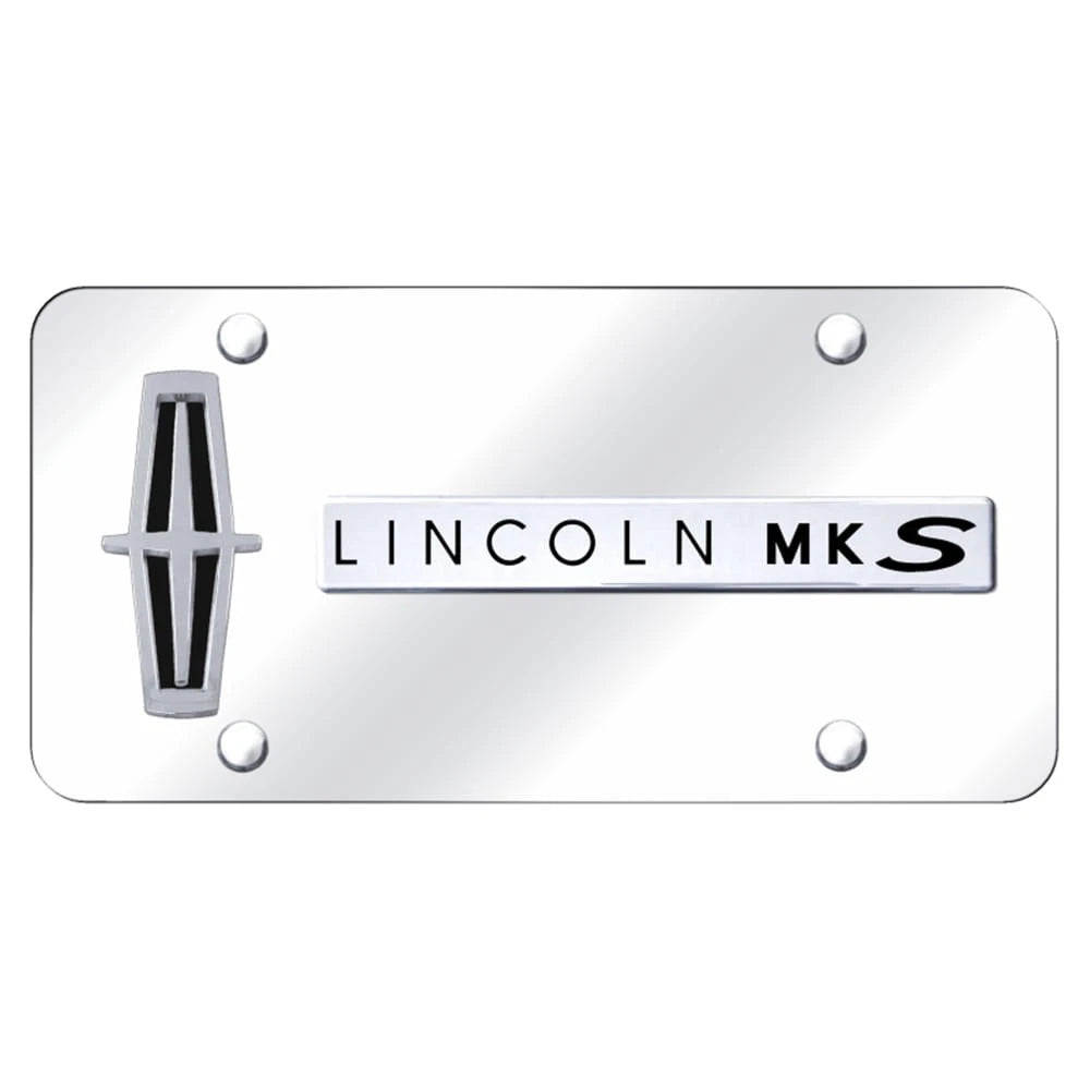 Dual Chrome/Black on Chrome License Plate - Officially Licensed for Lincoln MKS