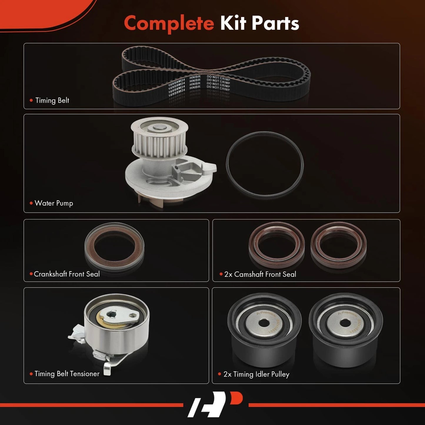 8X Timing Belt & Water Pump Kit for Suzuki Forenza Reno (2004–2008)