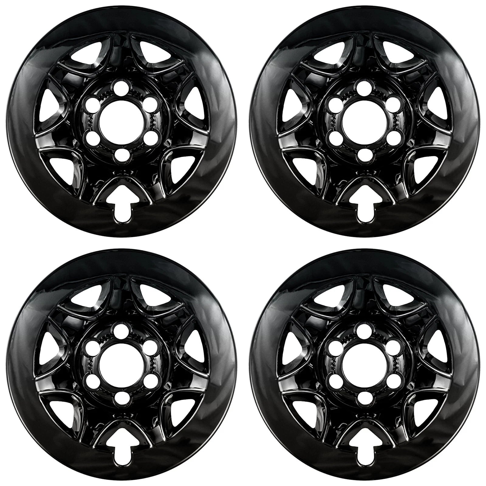 17" Gloss Black Wheel Skins for 2014-2017 Silverado 1500 - 7 Spoke