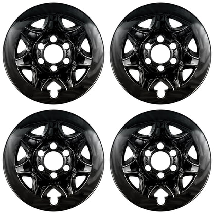 17" Gloss Black Wheel Skins for 2014-2017 Silverado 1500 - 7 Spoke