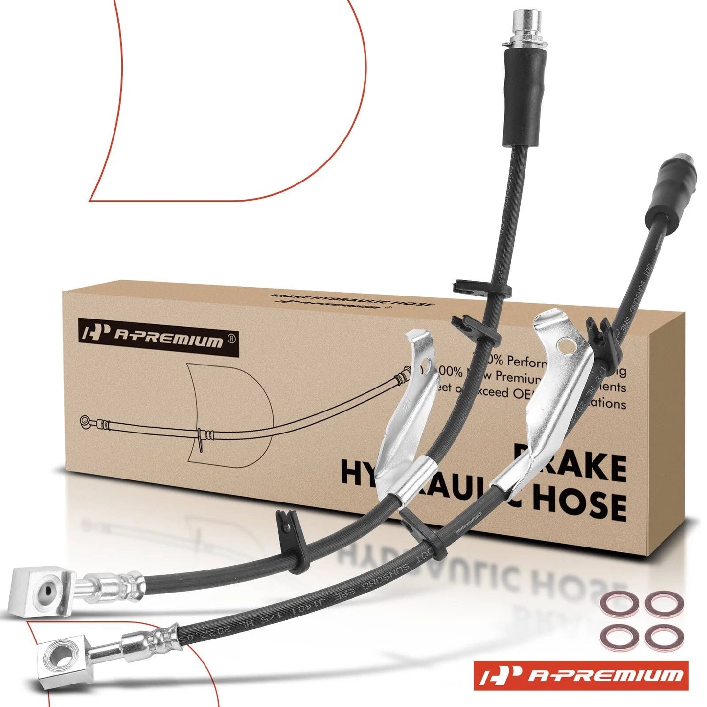 2X Front Brake Hydraulic Hose for Chevy Equinox GMC Terrain (2010–2016)