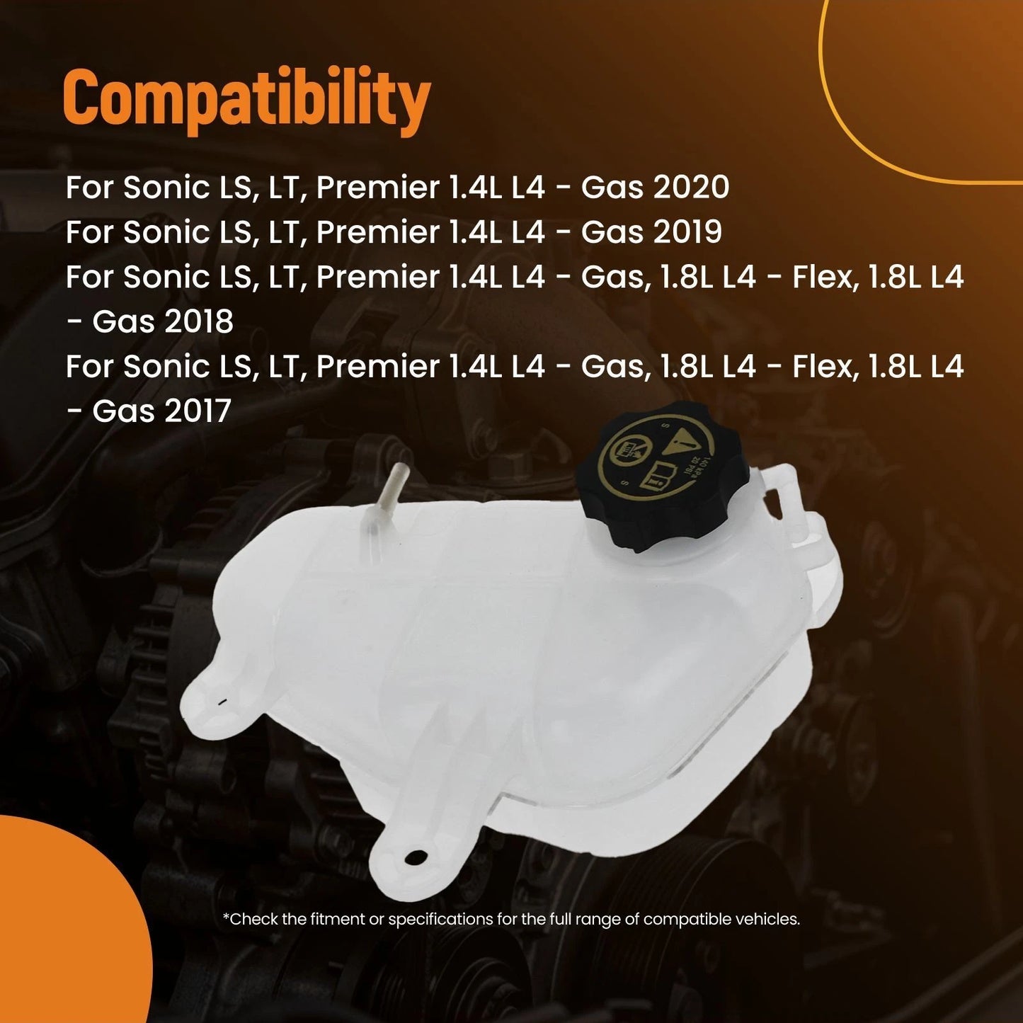 Coolant Container Tank for Chevrolet Sonic LS LT Premier (2017–2020)
