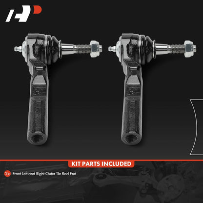 2X Front Outer Tie Rod Ends for Pontiac Sunfire (1990–2005) Chevy Cavalier
