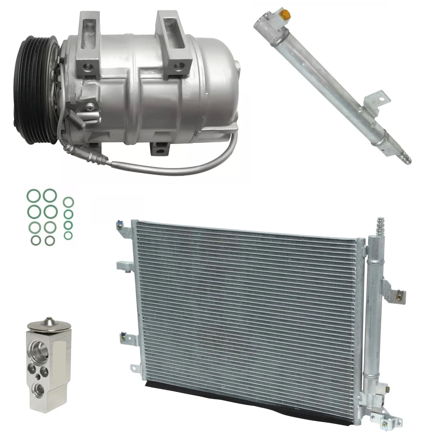 AC Compressor Kit Replacement with Condenser for Volvo V70 2.4L Turbo (2006)