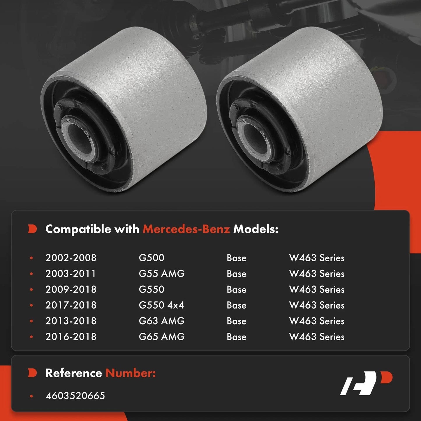 2X Rear Bushing for Mercedes-Benz G550 (2009–2018)