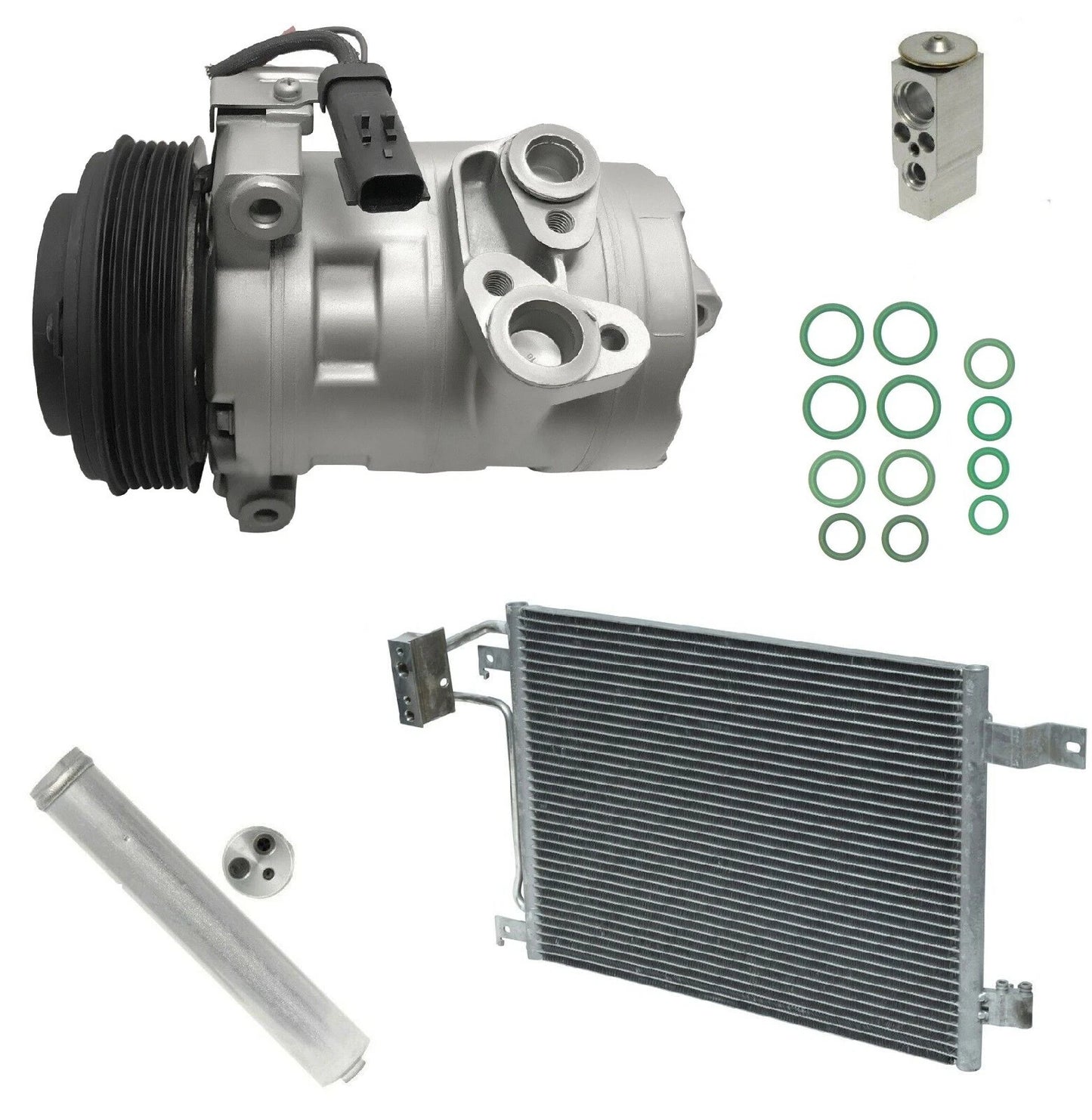 AC Compressor Kit with Condenser for Jeep Wrangler 3.8L (2010–2018)