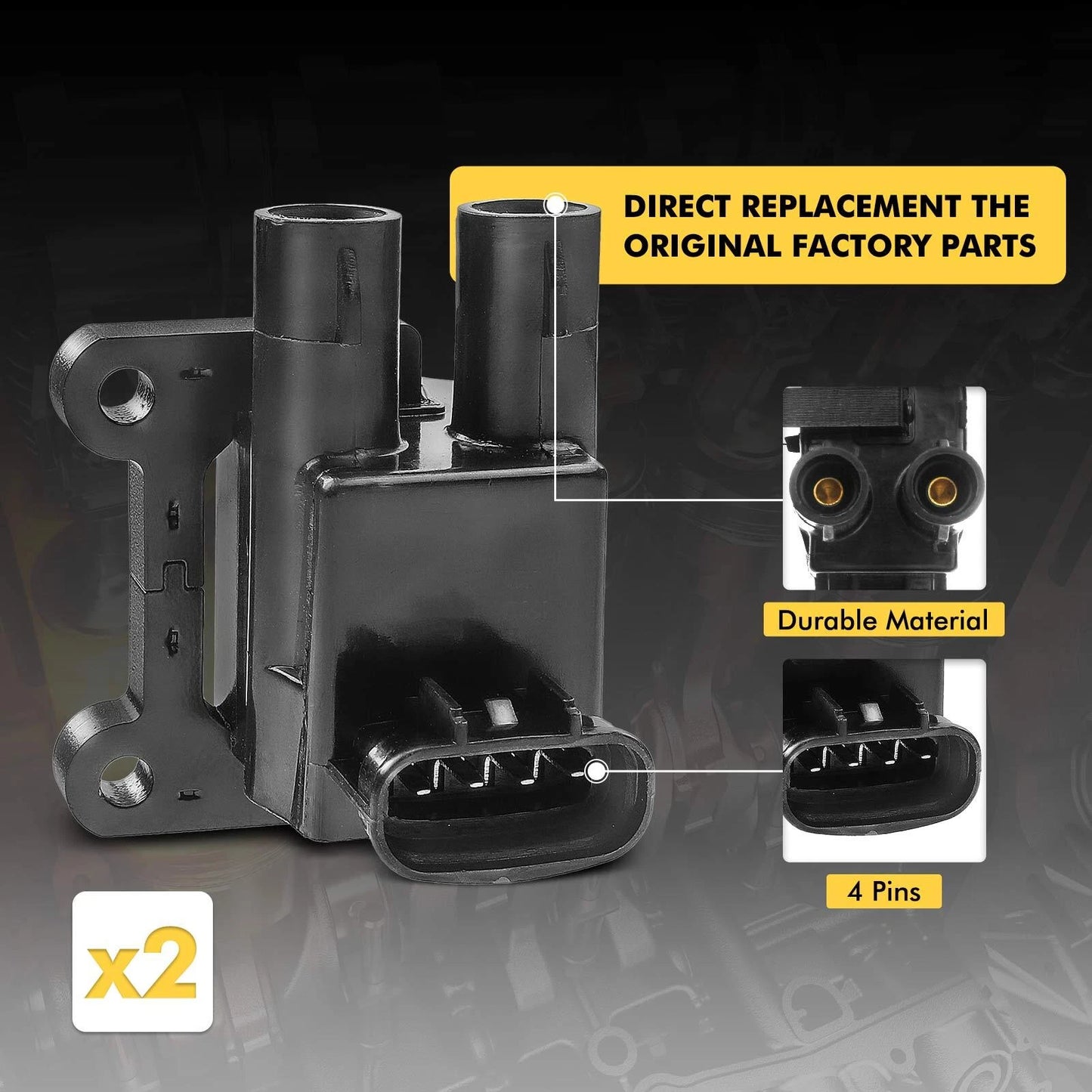 2X Ignition Coil & 4X Iridium Spark Plug for Toyota Corolla (1998–1999)