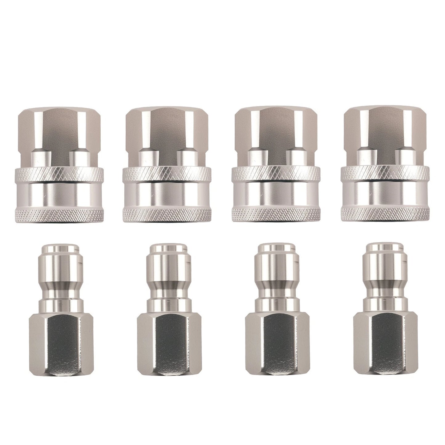 3/8in Quick Connect Stainless Steel Pressure Washer Adapter for 4Sets (—)