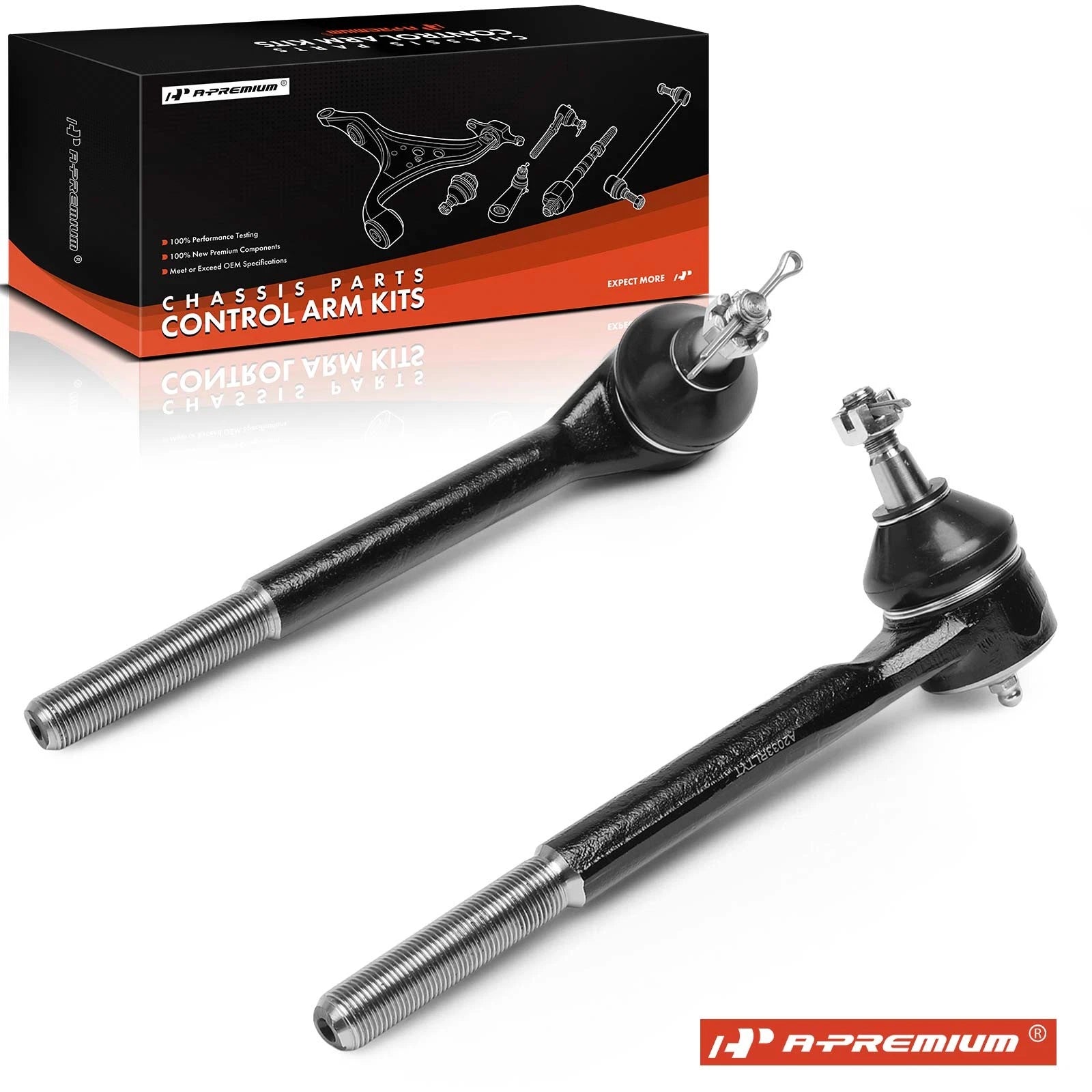 2X Front Outer Tie Rod End for Chevy Malibu (1978–1983) GMC S15 Olds Pontiac