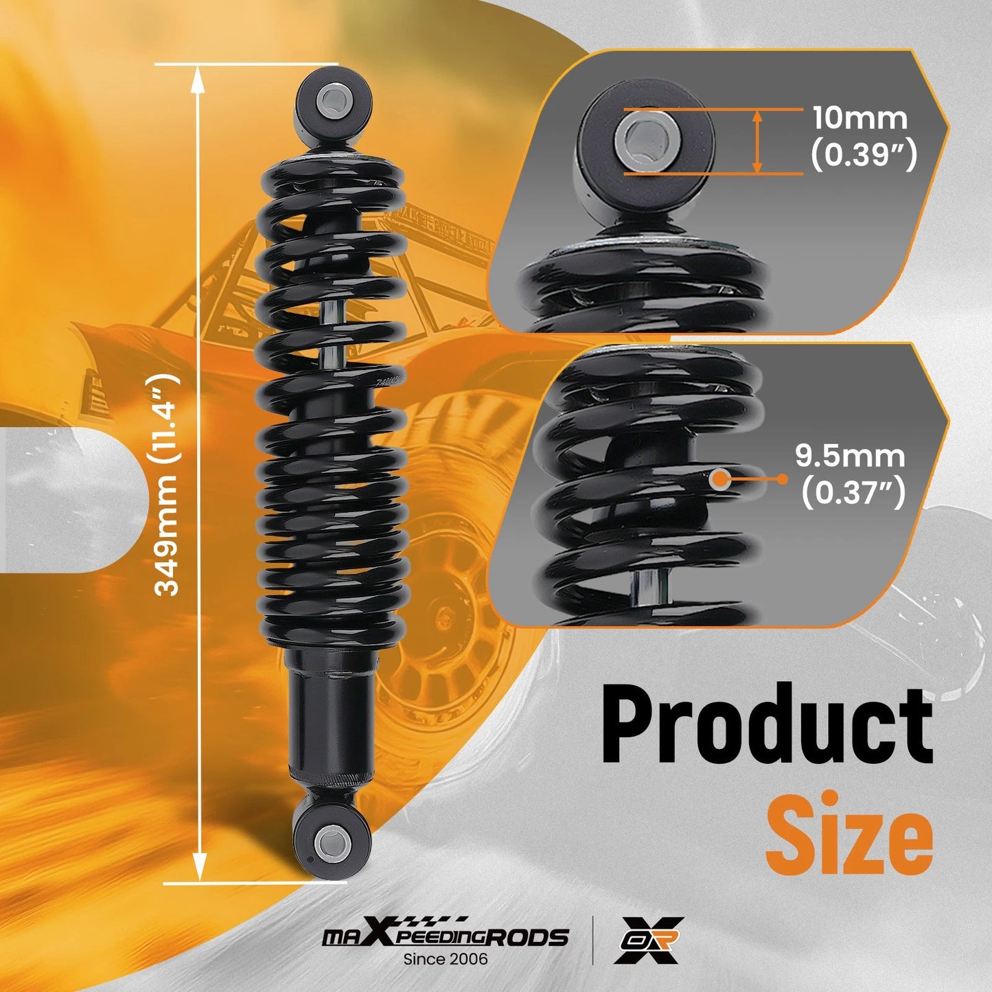 2x Rear Coil-Over Shocks for Yamaha Golf G14 G16 G19 (2007–2016)