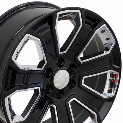 Black and Chrome Wheel 22 Inch for Chevy Express 1500 (2003–2014)