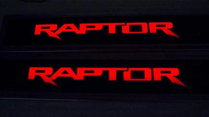 Door Sill Overlays with Red LED for Ford F-150 SVT Raptor (2017–2020)