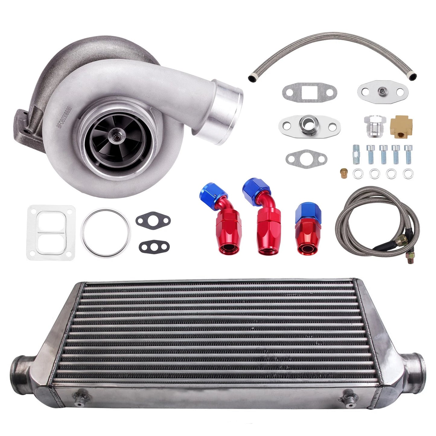 GT45 Turbocharger and Tube Fin Intercooler for Universal (—)