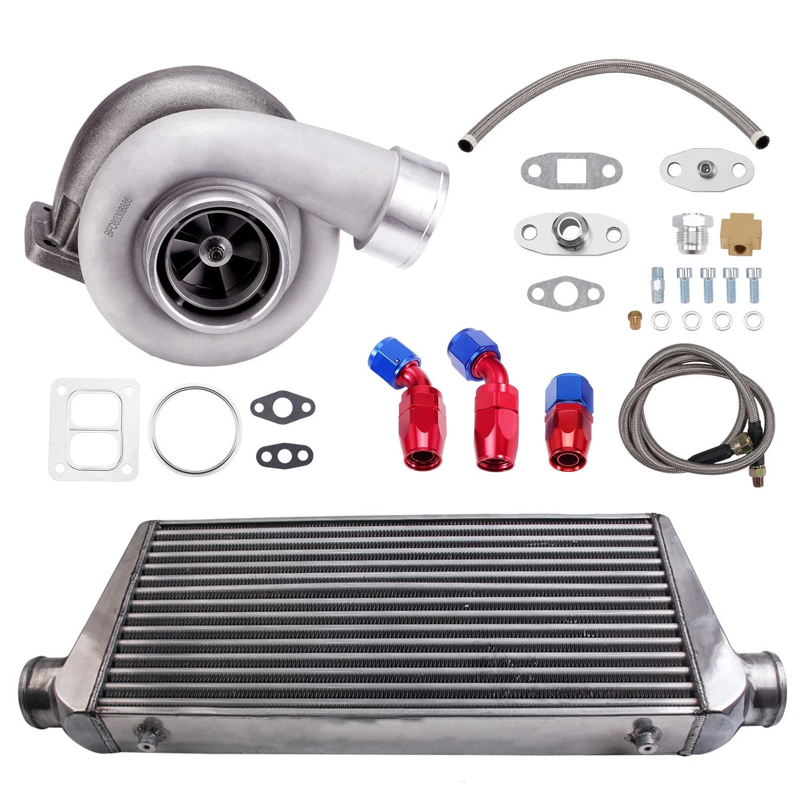 GT45 Turbocharger and Tube Fin Intercooler for Universal (—)