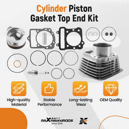 Cylinder Piston Gasket Top End Rebuild Kit for Kawasaki Bayou 300 (1989–2005)