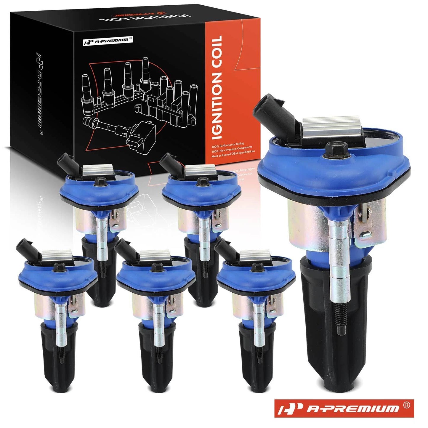 6x Blue Ignition Coil for Chevy Trailblazer GMC Envoy (2002–2005)