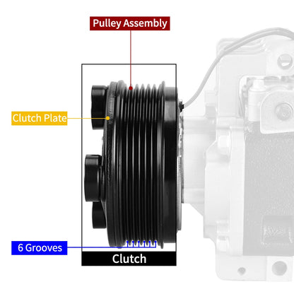 A/C Compressor For Mazda CX-7 2.3L 2007-2008 (L4 DOHC)