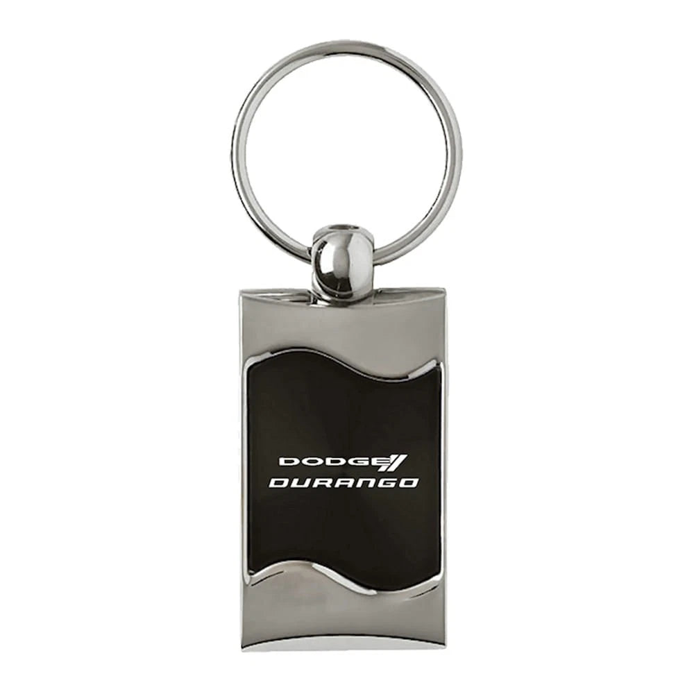 Logo on Black Rectangular Wave Keychain - Officially Licensed for Dodge Durango