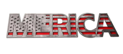 Brushed Stainless Steel Decal Emblem for MERICA Jeep Wrangler (2018–2024)