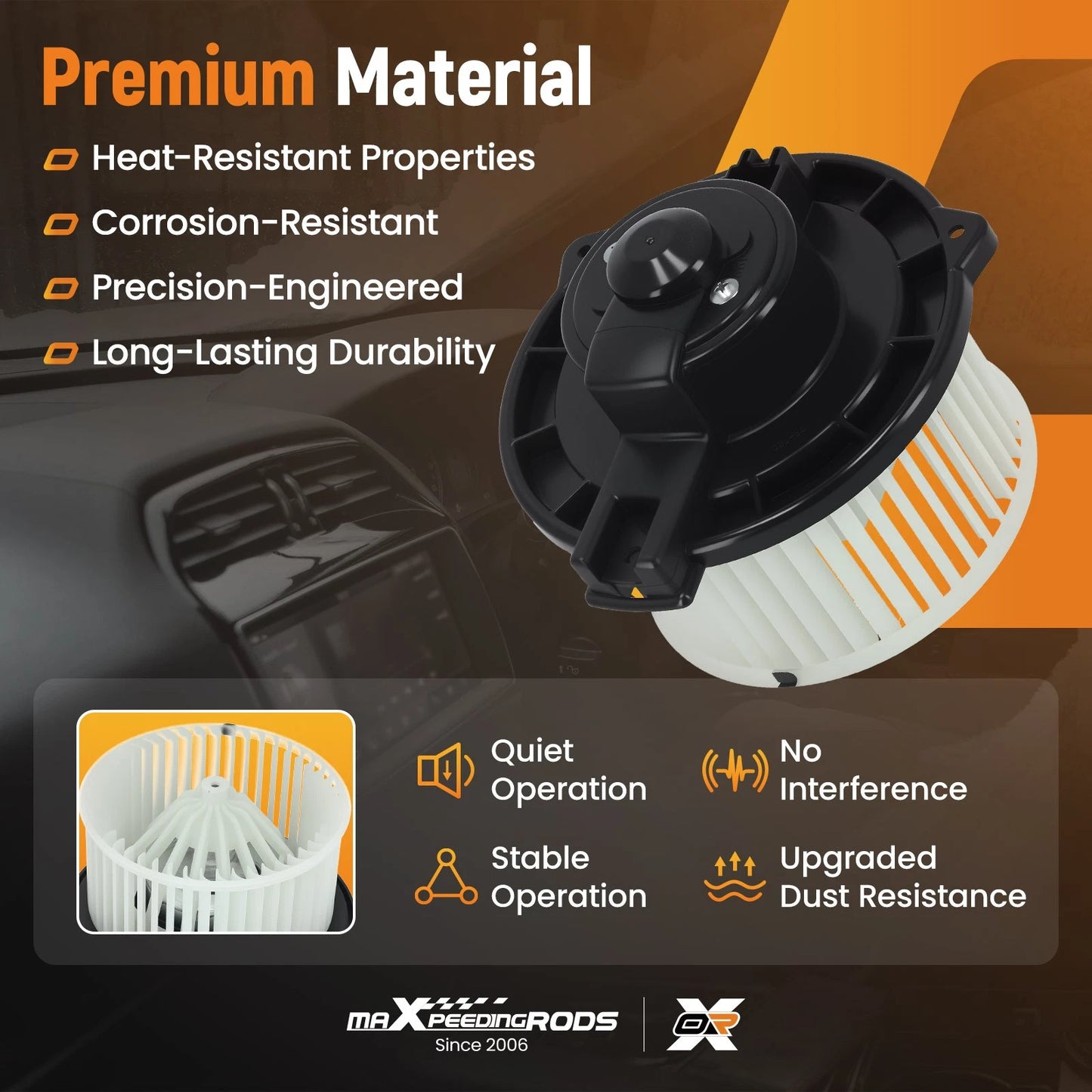 HVAC Heater Blower Motor with Fan for Toyota Sequoia and Tundra (2001–2007)