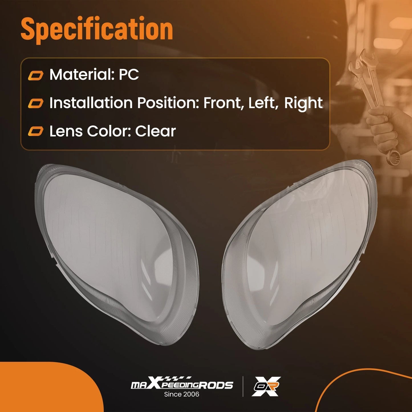 Headlamp Lens Cover for Mercedes W220 S430 S500 S600 (1998–2006)