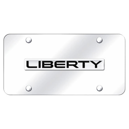 Chrome Name on Chrome License Plate - Officially Licensed for Jeep Liberty