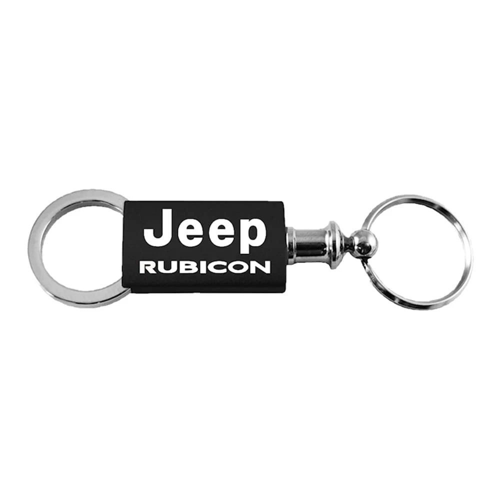 Black Anodized Aluminum Valet Keychain - Officially Licensed for Jeep Rubicon