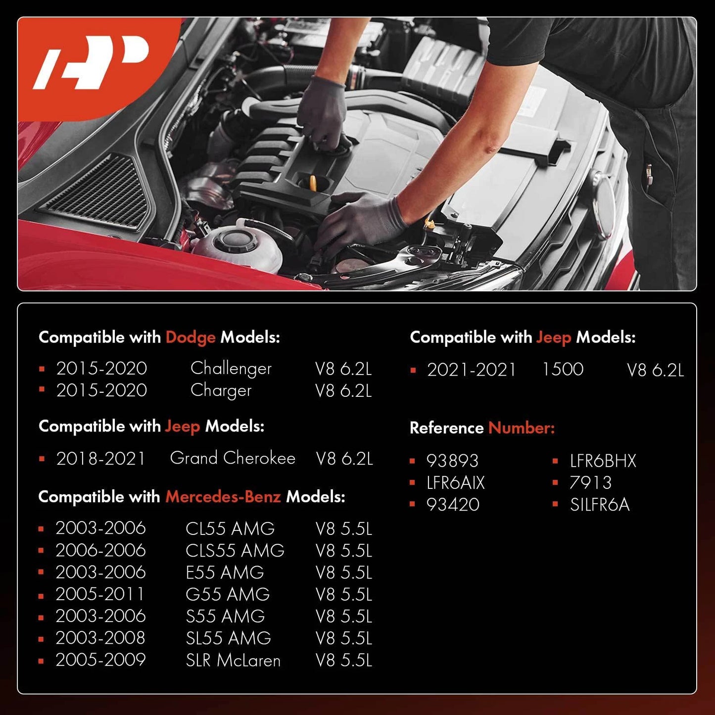 8x Iridium Platinum Spark Plugs for Jeep Grand Cherokee (2018–2021)