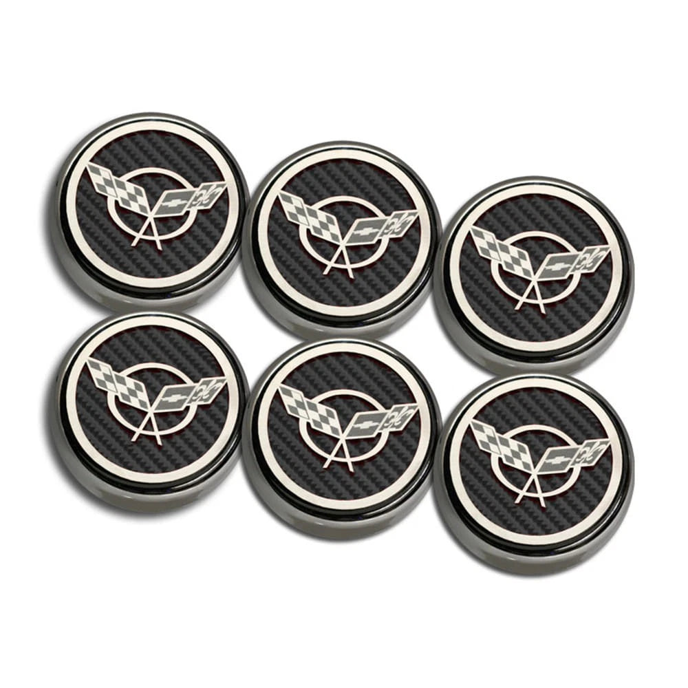 Chrome Cap Covers w/Black Carbon Fiber Inlay for 1997-2004 Chevy Corvette Manual