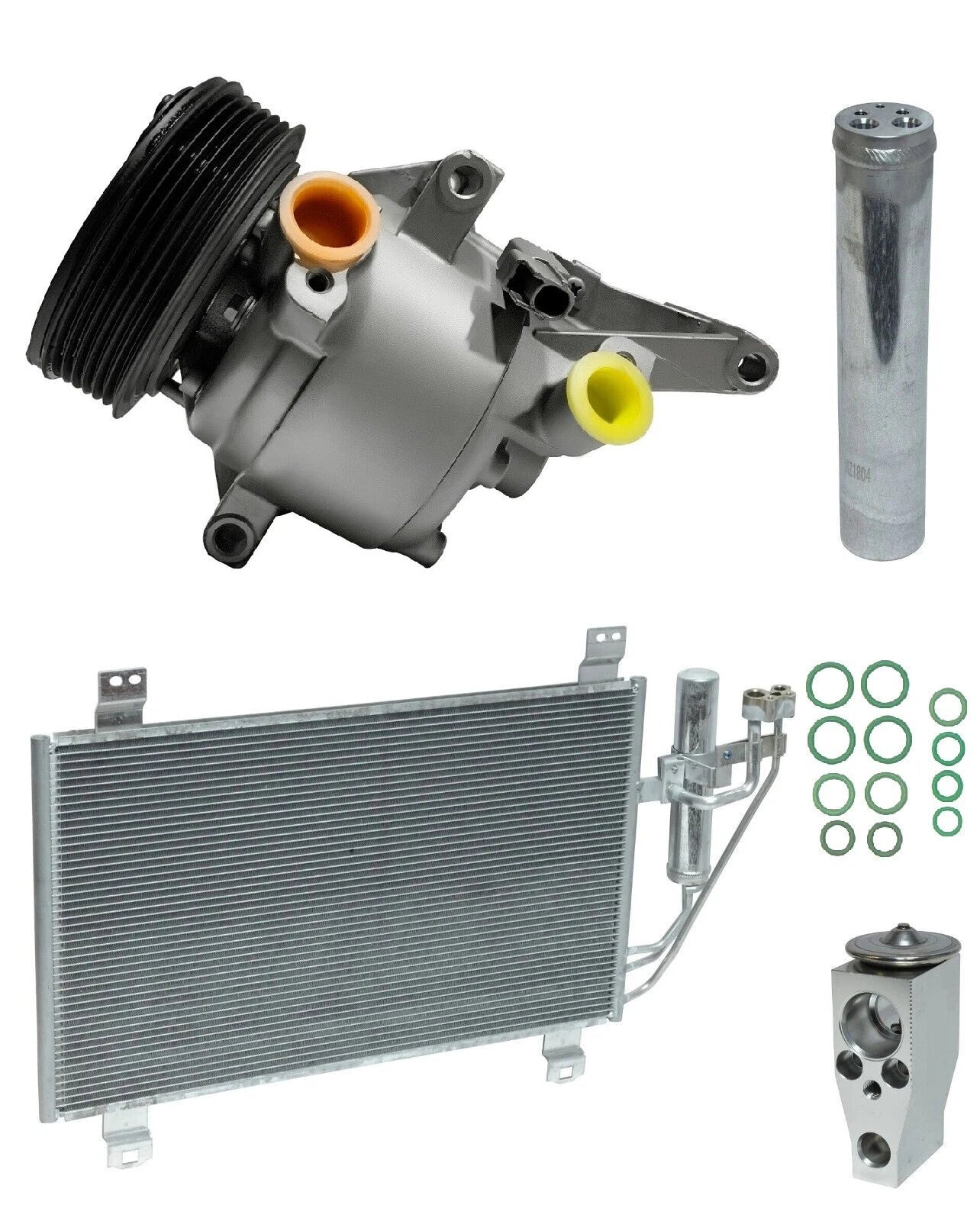 AC Compressor Kit With Condenser Replacement for Toyota Yaris 2019–2020