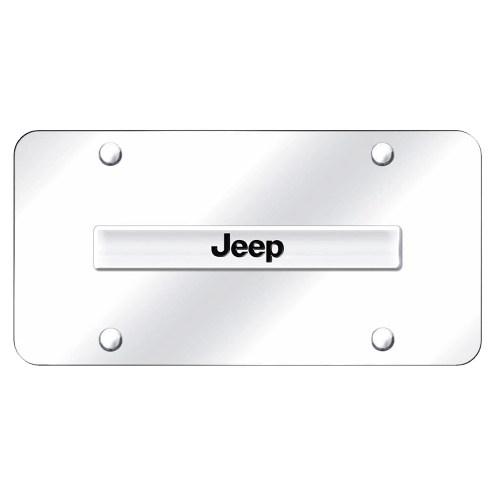 Chrome Name on Chrome License Plate - Officially Licensed for Jeep