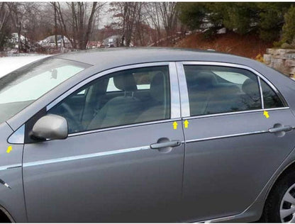 8pc. Luxury FX Chrome Pillar Post Trim for 2009-2013 Toyota Corolla