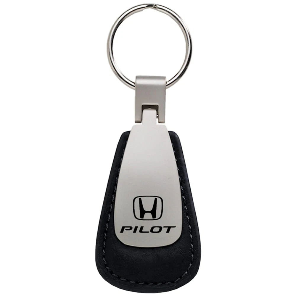 Black Leather Teardrop Keychain - Officially Licensed for Honda Pilot