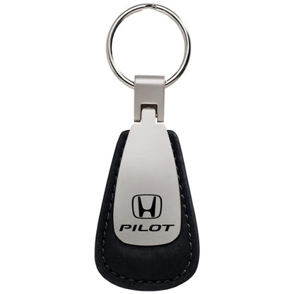 Black Leather Teardrop Keychain - Officially Licensed for Honda Pilot