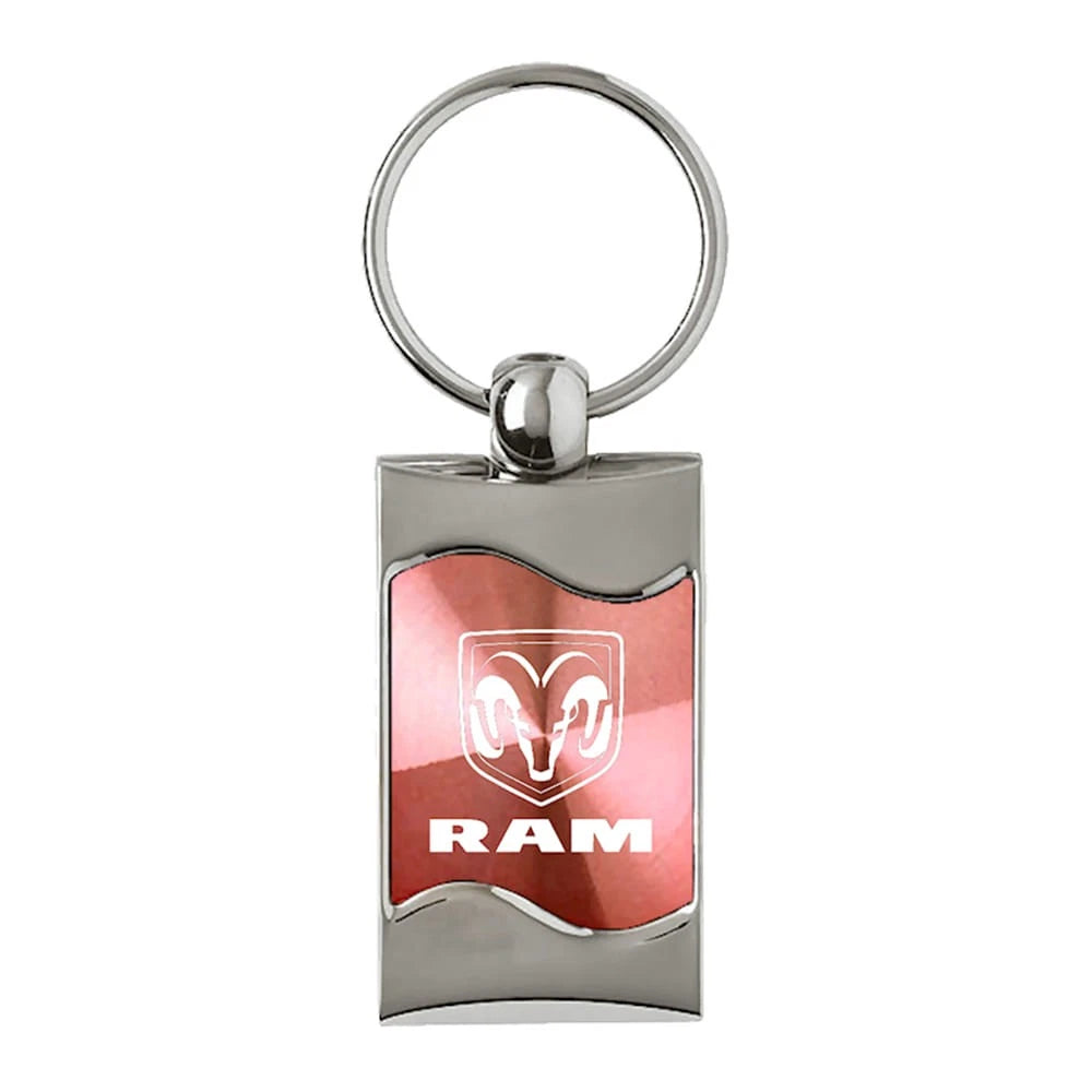 Logo on Pink Rectangular Wave Keychain - Officially Licensed for Dodge RAM