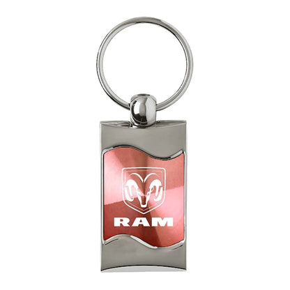 Logo on Pink Rectangular Wave Keychain - Officially Licensed for Dodge RAM