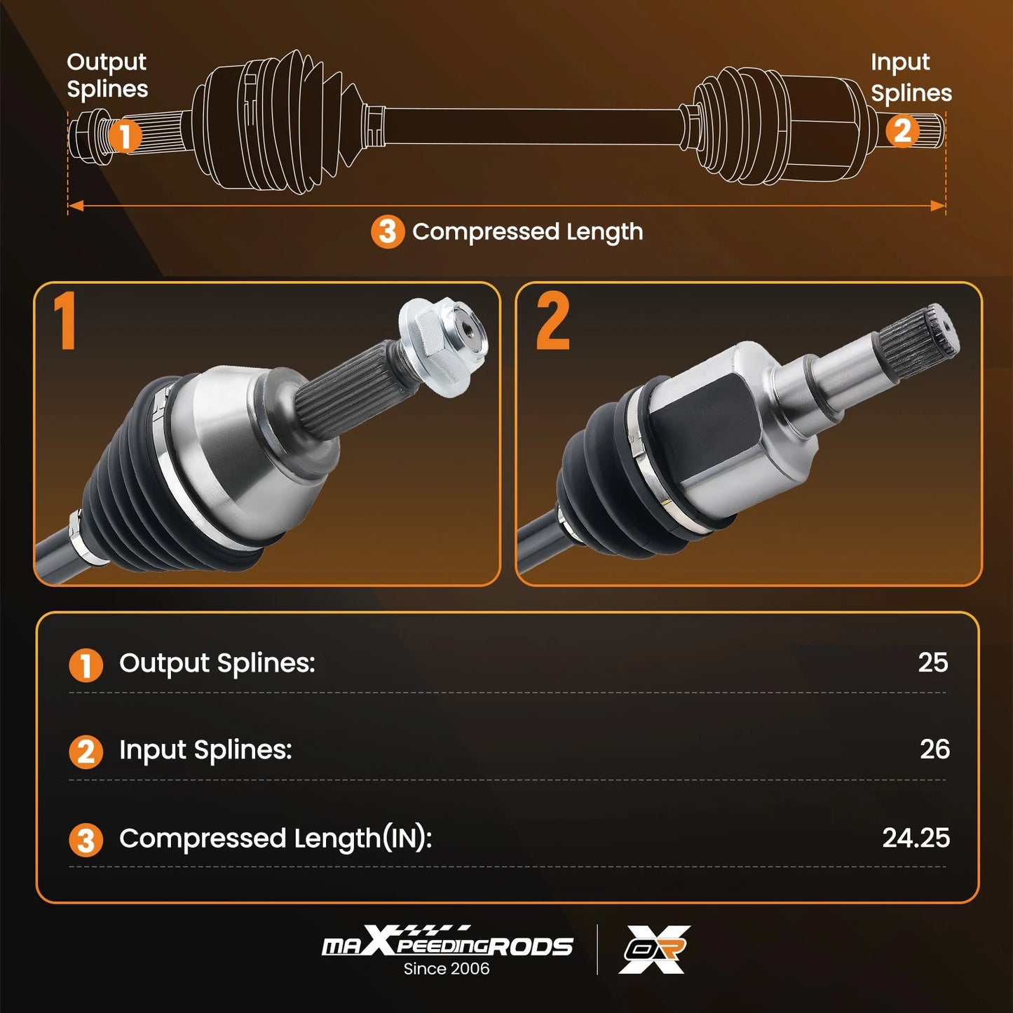 Front Left CV Axle Shaft for Ford Focus (2000–2011)
