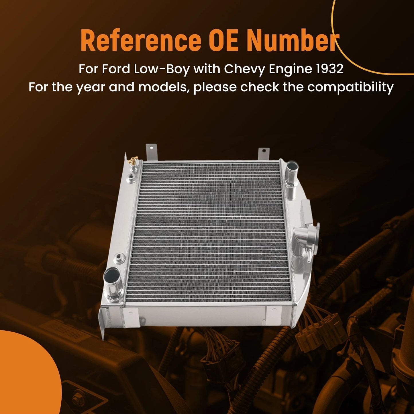 Aluminum Engine Radiator Assembly for Ford Low-Boy Chevy 1932–1933