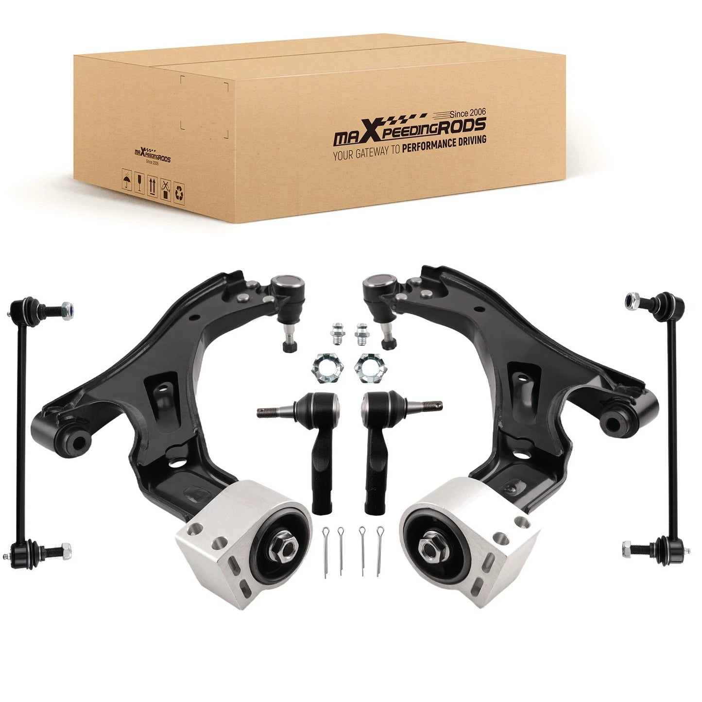 Front Lower Control Arms w/ Ball Joint & Tie Rod for Chevrolet Equinox (2005–2009)
