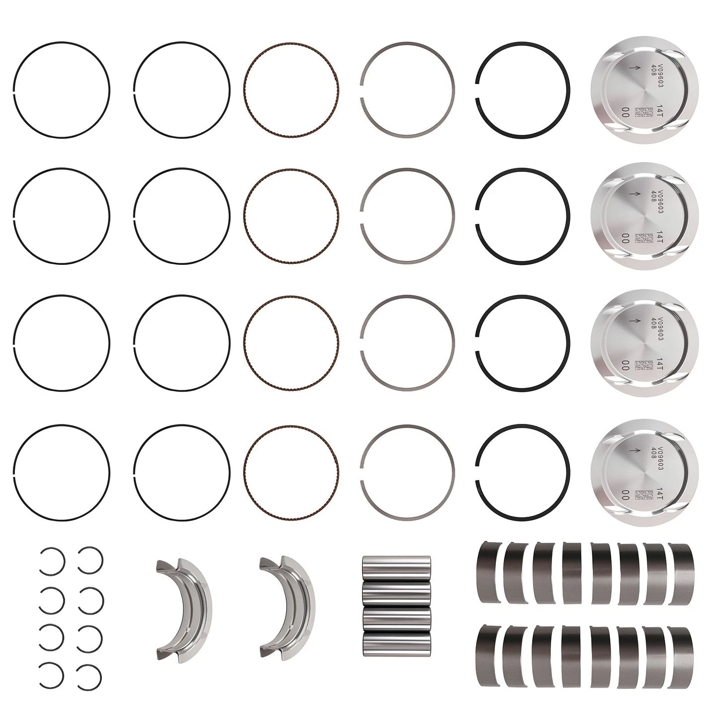 4X Piston and Ring Kit for Buick Chevrolet Cruze 1.4L (2011–2015)